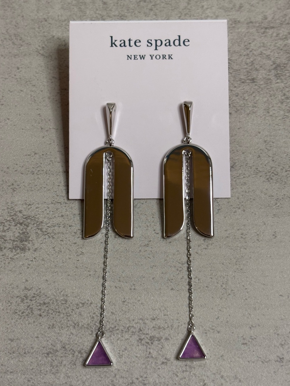 Kate Spade Modern Icon Linear Drop Earrings in Lilac